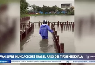 Taiwán sufre inundaciones tras el paso del tifón Mekkhala