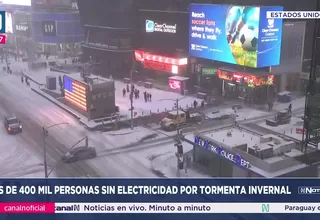Tormenta invernal paraliza EE.UU. y deja más de 400 mil sin luz