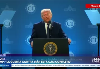 Trump afirma que guerra en Irán está prácticamente terminada