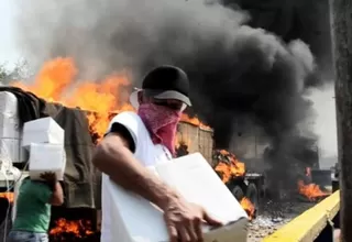 Venezuela: incendio de ayuda del que acusan a Maduro lo habría causado opositor