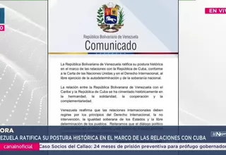 Venezuela ratifica su postura histórica de cooperación con Cuba