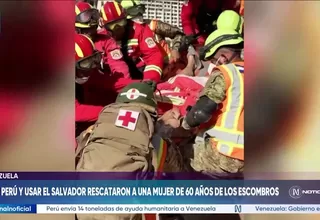 Venezuela: USAR Perú y El Salvador rescataron a mujer de 60 años