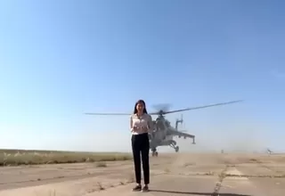 Azerbaiyán: helicóptero casi decapita a periodista en plena transmisión en vivo