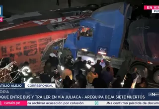 Accidente en Juliaca: choque de bus y tráiler deja siete muertos