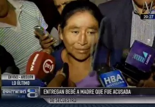 Arequipa: entregan bebé a madre que fue acusada de secuestro