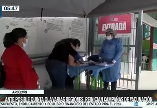 Ante posible quinta ola, varias regiones reinician campaña de vacunación