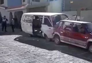 Arequipa: Movilidad escolar protagonizó quíntuple choque en Yanahuara