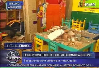 Arequipa: Techo se desplomó en el colegio Vírgen de Fátima