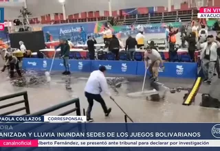 Ayacucho: Granizada y lluvia inundan sedes de Juegos Bolivarianos