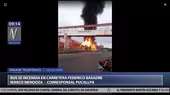 Bus interprovincial se incendia en carretera de Pucallpa - Noticias de pucallpa