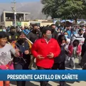 Cañete: Presidente Castillo trotó junto a alumnas de colegio de Pacarán 