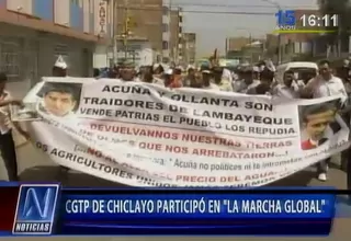 Chiclayo: CGTP participó en la 'Marcha global'