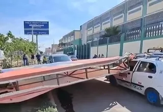 Chiclayo: Panel publicitario cayó y dejó una persona herida