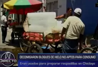 Chiclayo: preparan raspadillas con hielo no apto para el consumo