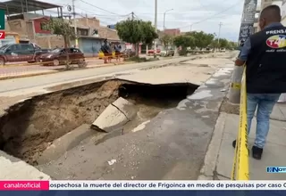 Chiclayo: Reportan forado en pista tras lluvias