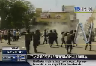 Chiclayo: transportistas se enfrentaron a la Policía durante protesta