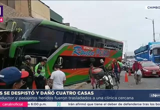 Chimbote: Bus se despistó y dañó cuatro casas