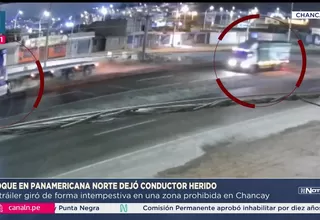 Choque entre camión y tráiler deja un herido en Chancay