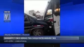 Choque entre miniván y bus dejó un muerto y cinco heridos en Trujillo - Noticias de minivan