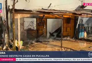 Cinco viviendas devastadas por incendio en Pucallpa