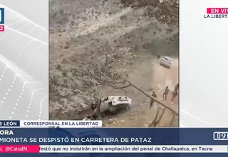 Conductor casi muere tras despiste de su camioneta en Pataz