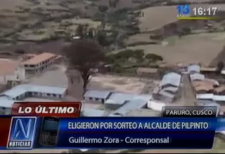 Cusco: eligieron por sorteo a alcalde de Pilipinto