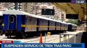 Cusco: Suspenden servicio de trenes por anuncio de paro regional - Noticias de anuncios