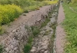 Cusco: Limpiaron pintas en acueducto de Sacsayhuamán