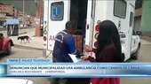 Denuncian que Municipalidad de Unión Leticia usa ambulancia como camión de carga en Tarma - Noticias de tarma