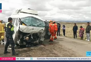 Dos muertos y diez heridos tras choque en Puno