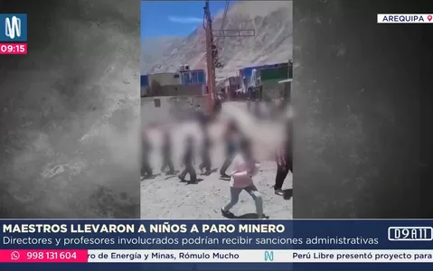 Arequipa: Profesores llevan a escolares a apoyar paro de mineros informales