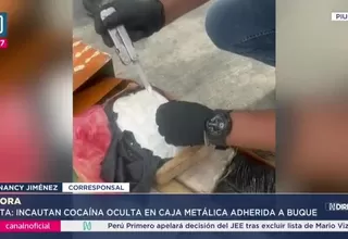 Fiscalía incauta 39 kilos de cocaína adheridos al casco de un buque en Paita
