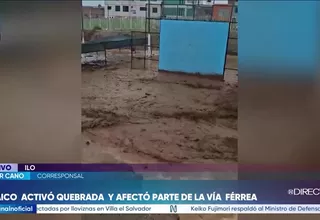 Huaico activó quebrada y afectó parte de una vía férrea en Ilo
