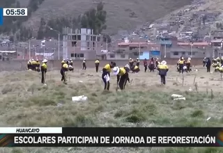 Huancayo: Escolares participaron de jornada de reforestación