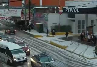 Huancayo: Inusual granizada afectó calles y viviendas