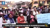 Huancayo: Padres de familia protestan por robo de televisores en colegio - Noticias de familia