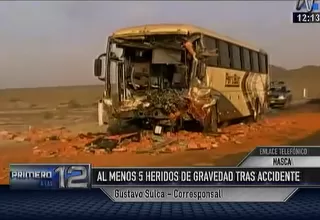 Ica: 5 heridos y 2 fallecidos en accidente vehicular en Nazca