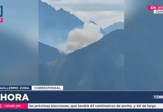 Fuego en vía férrea Cusco: incendio forestal amenaza zonas altas de Urubamba