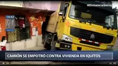 Iquitos: Camión que transportaba arena se empotró contra vivienda - Noticias de Iquitos