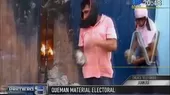 Juanjuí: pobladores quemaron material electoral en oficina de la ONPE - Noticias de juanjui