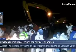 Lambayeque: Hallan en bolsas restos de fallecidos por COVID-19 en cementerio temporal