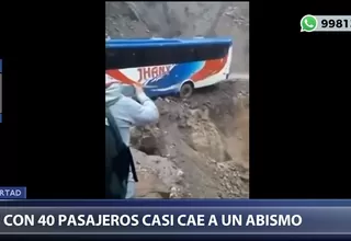 La Libertad: bus con 40 pasajeros a bordo casi cae a un abismo