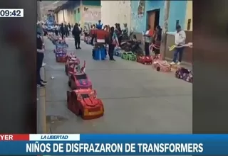 La Libertad: Niños disfrazados de Transformes sorprendieron en desfile escolar