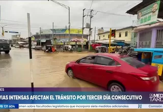 Lluvias intensas afectan el tránsito por tercer día consecutivo en Tumbes