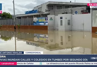 Lluvias inundan calles y colegios en Tumbes