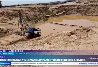 Megaoperativo contra minería ilegal destruye 36 dragas y más de 35 campamentos en Madre de Dios