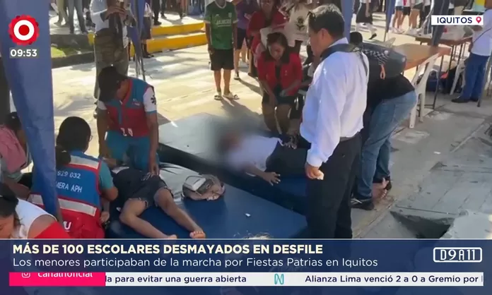 Iquitos: Más de 100 escolares se desmayan durante desfile patrio Canal N