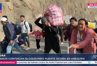 Arequipa: Mineros informales bloquean vía y perjudican a personas