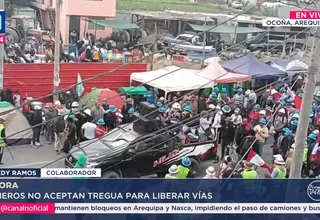Mineros informales rechazan tregua y siguen protesta en Camaná