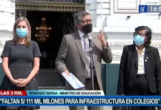 Ministro de Educación: "Faltan 111 mil millones de soles para cerrar la brecha de atención de la infraestructura"